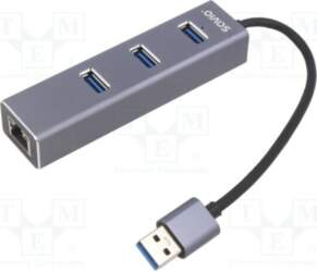 SAVIO Hub USB; RJ45 socket,USB