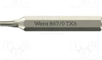 Screwdriver bit; Torx®; TX6; 867/0 Micro