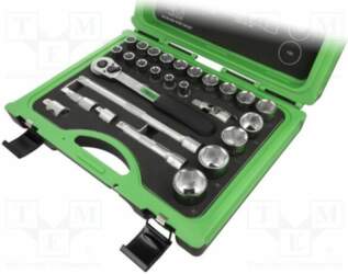Socket-set; 6-angles,socket spanner; Chrom-vanadium steel