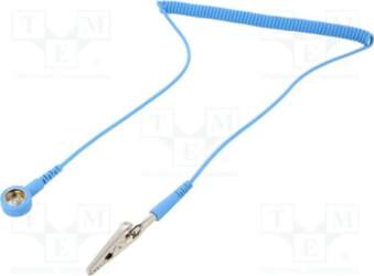 STATICTEC Connection cable; ESD,coiled; blue