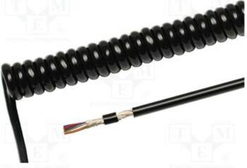 Wire: coiled; 4x0.14mm2; shielded,braid
