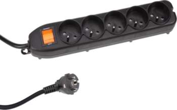 5-way power strip with switch &