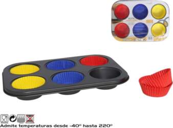 Cupcake baking tin with paper liners