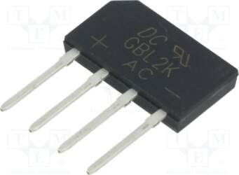 DC COMPONENTS Bridge rectifier: single-phase; Urmax: