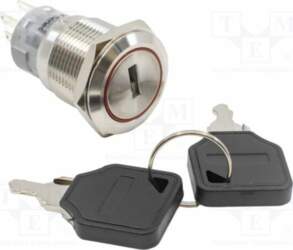 E-SWITCH Switch: key switch; Stabl.pos:
