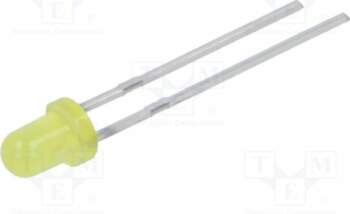 EVERLIGHT LED; yellow; 3mm; 100÷200mcd; 60°
