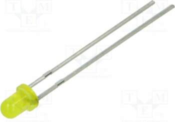 EVERLIGHT LED; yellow; 3mm; 100÷200mcd; 60°