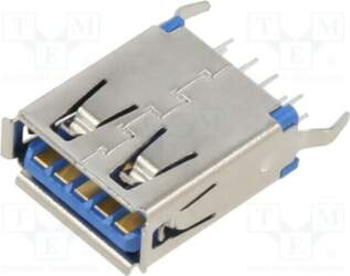 GCT Connector: USB A; socket; THT