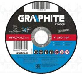 GRAPHITE Cutting wheel; Ø: 115mm; Disc