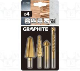 GRAPHITE Drill bit-kit; step,conical,multistep
