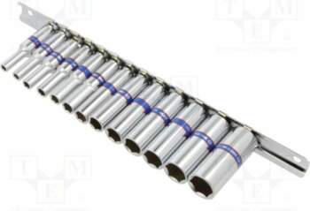 KING TONY Socket: 6-angles-set; 1/4"; long