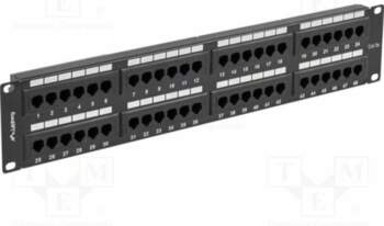 LANBERG Patch panel; RACK; black; RJ45