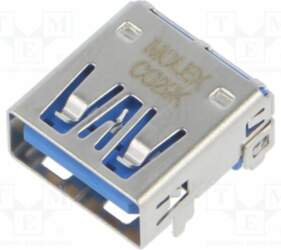 MOLEX Connector: USB A; socket; on
