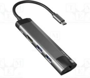 NATEC Hub USB; HDMI socket,RJ45