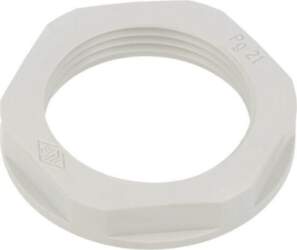 Nut; PG21; polyamide; light grey; Thread: