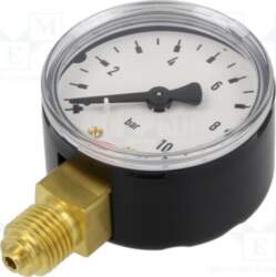 PNEUMAT Manometer; 0÷10bar; bottom connection; Thread: