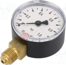 PNEUMAT Manometer; 0÷1bar; bottom connection; Thread: