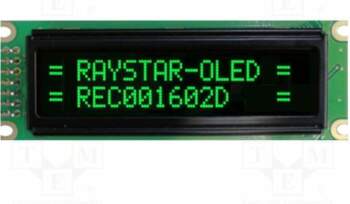 RAYSTAR OPTRONICS Display: OLED; alphanumeric; 16x2