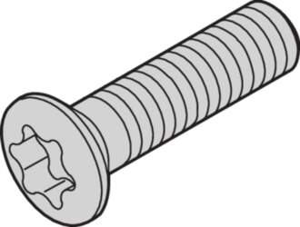 Schroff Countersunk Screw, Raised, Torx M2