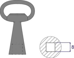 Schroff Key 8 mm Square Lock