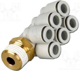 SMC Push-in fitting; threaded,angled 90°