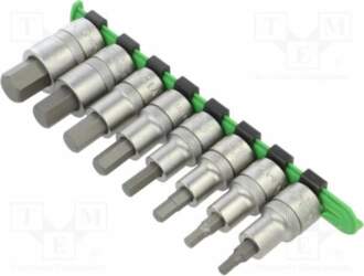 Socket: hex key-bit-set; socket spanner; Chrom-vanadium