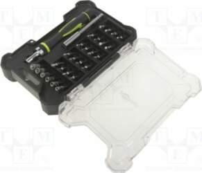Tools set: screwdriver bits; plastic cassette