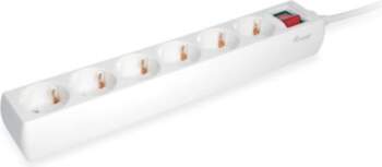 Equip Power strip 6xSchuko+Switch-St.90°CL ws