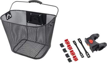 Front bicycle basket with quick release