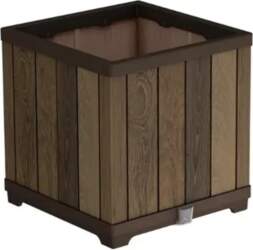 Keter Deco Square Planter, Walnut Flower