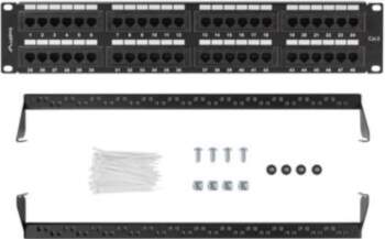 LANBERG 48-port patch panel, 2U, 19"