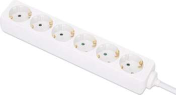 Manhattan 6-way socket strip, 2m cable