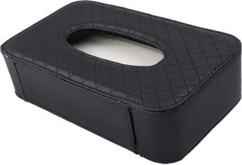 Black tissue box with strap ()
