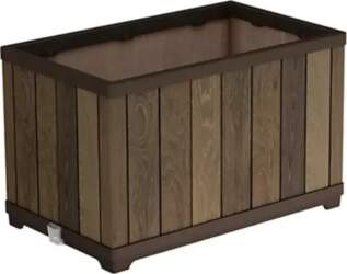 Keter Deco Rectangle Planter, Walnut Flower