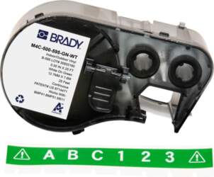 Brady BMP41/BMP51/BMP53/M511 Label Printer Tape (M4C-500-595-GN-WT)