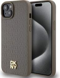 DKNY Leather Pattern Metal Logo MagSafe