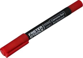 FASTER TOOLS Double-sided permanent marker, red