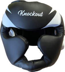 Knockout Legacy headguard matt black, white