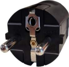 Mercodan SCHUKO PLUG 16A BLACK,  Straight
