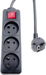 MicroConnect 3-way Power Strip on/off  switch