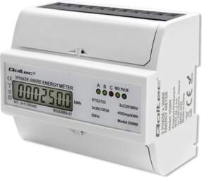 Qoltec Three-phase electronic meter, DIN rail