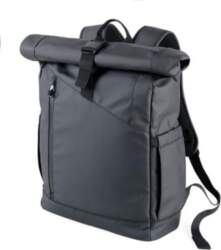 TROIKA Roll Top Backpack, Black Roll
