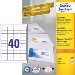 Avery 3657 Self-Adhesive Labels, Rectangle, Permanent