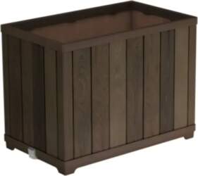 Keter Deco Rectangle Tall Planter, Walnut