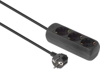MicroConnect 3-way Schuko Socket 5M Black