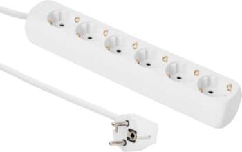 MicroConnect 6-way Schuko Socket 3M White