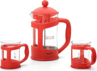 Set coffee press red + 2
