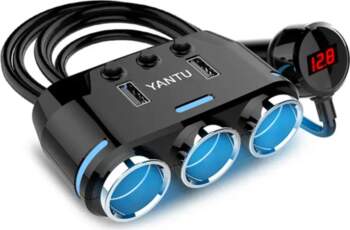 Toptel Car Cigarette Lighter Socket Splitter