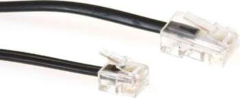 ACT Black 2-meter flat telephone cable