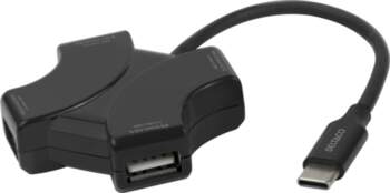 Deltaco USB-C hub, 4x USB-A, 480